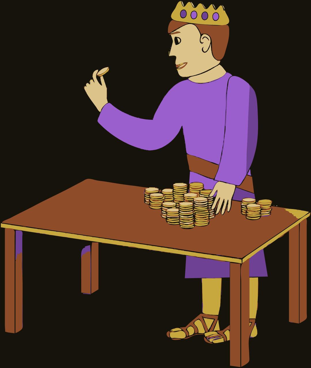 king counting his gold png transparent