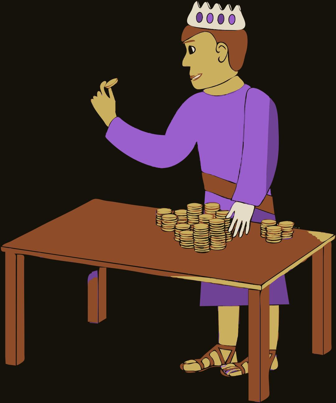 king counting his money png transparent