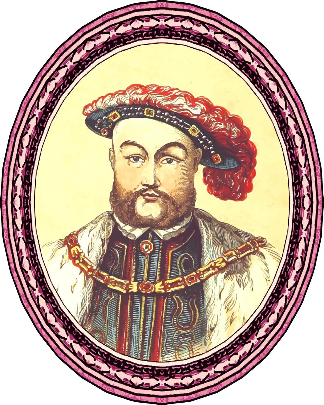 King Henry VIII (version 2, framed) png transparent
