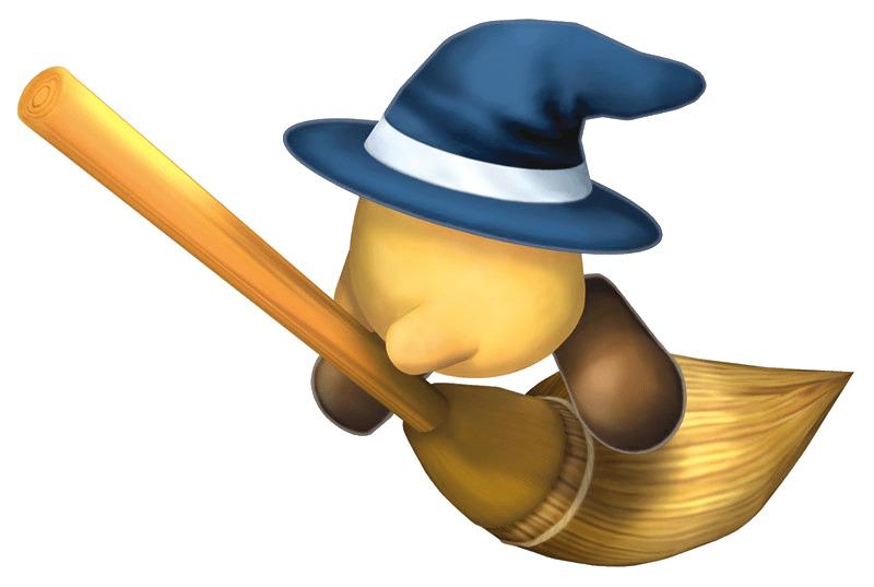 Kirby Broom Hatter Flying Around png transparent