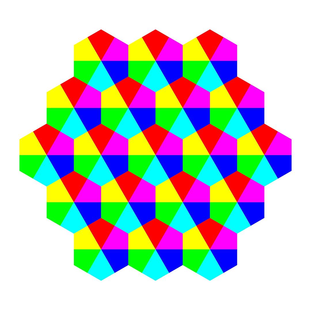 kite hexagons 6 color png transparent