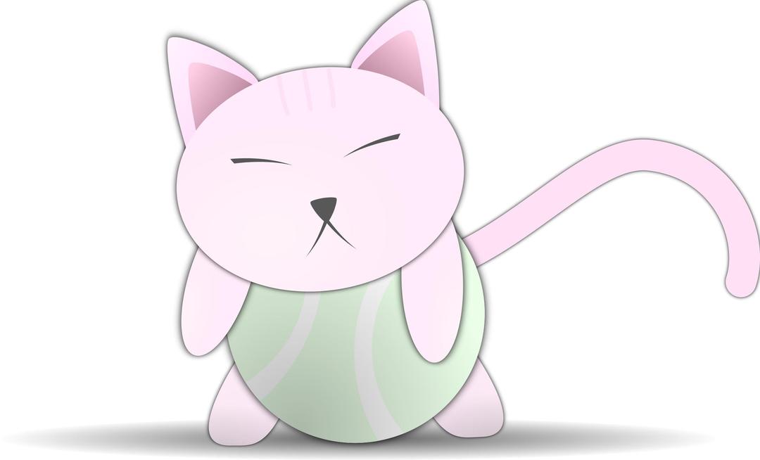 Kitty on Tennis Ball png transparent