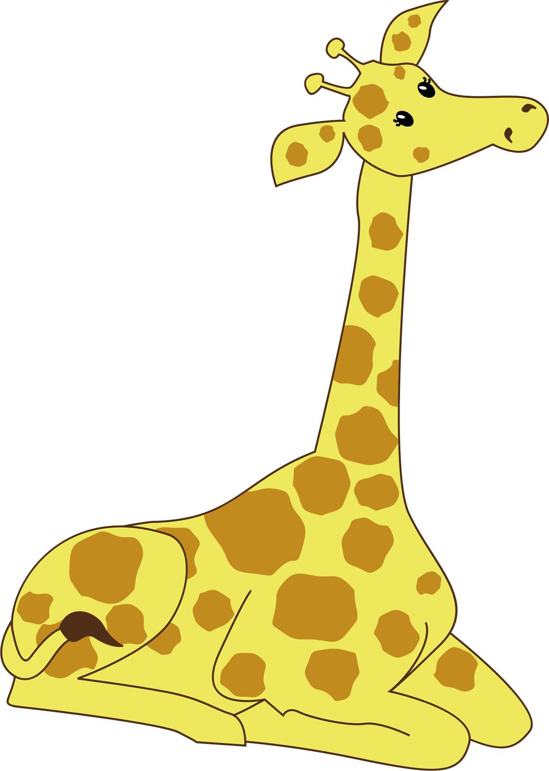 Kneeling Cartoon Giraffe png transparent