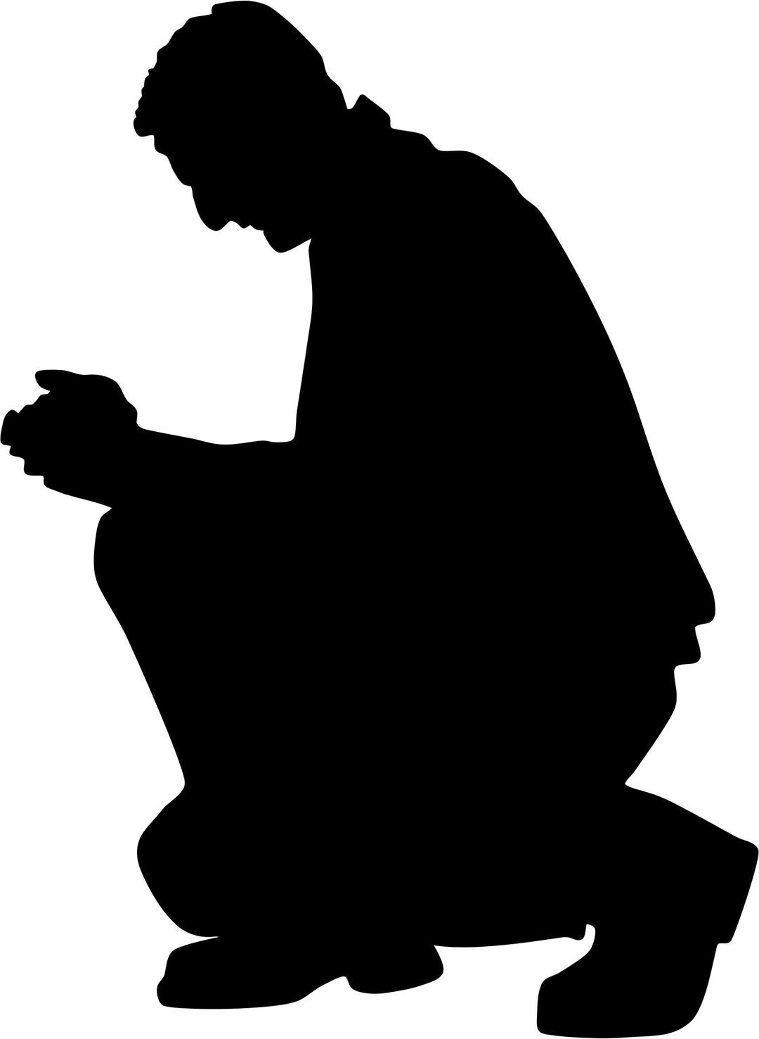 Kneeling Praying Man Silhouette png transparent