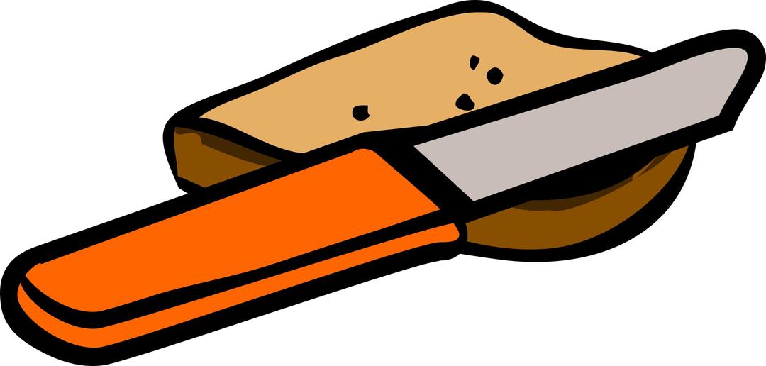 knife and piece of bread png transparent