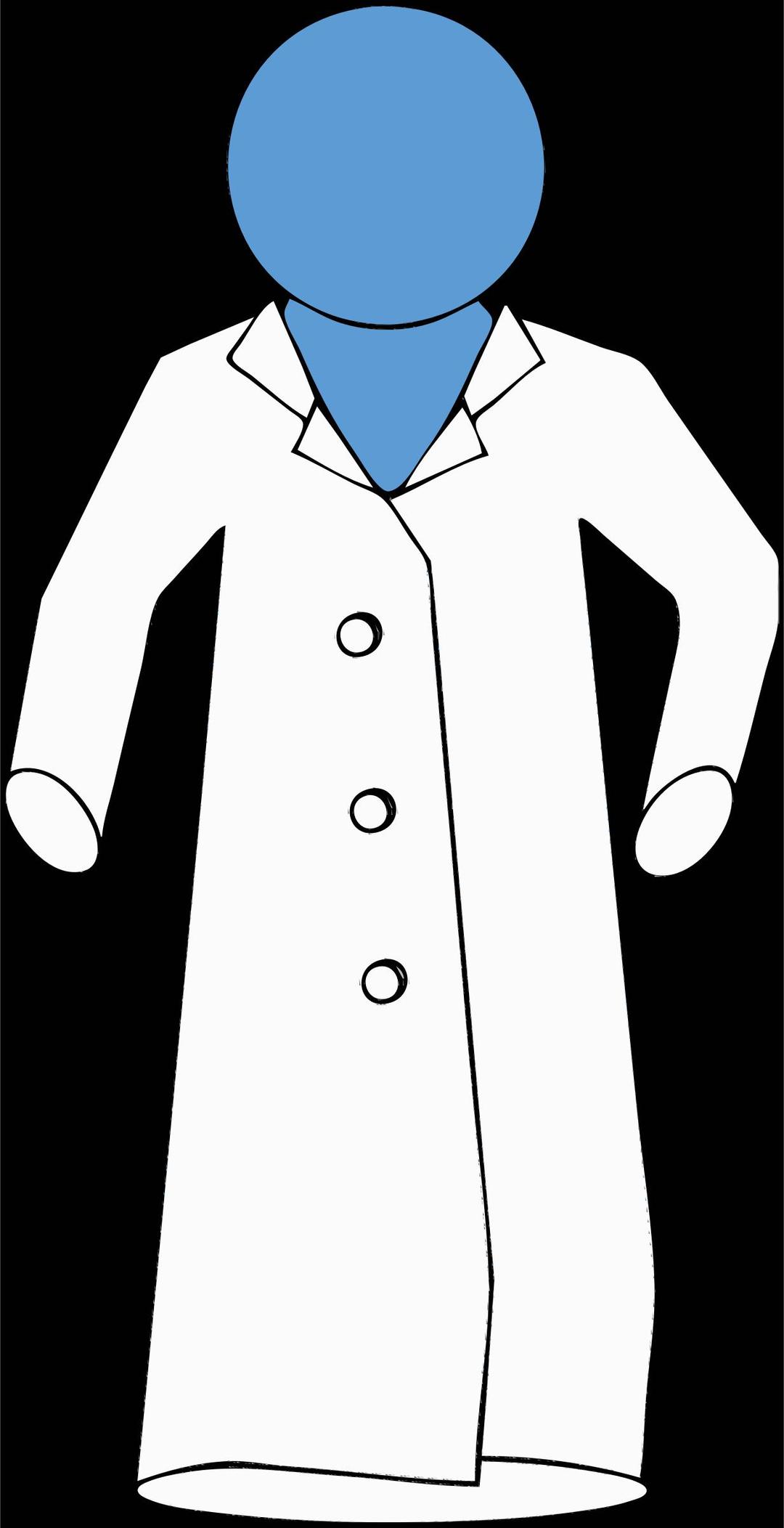 lab coat on blue figure png transparent