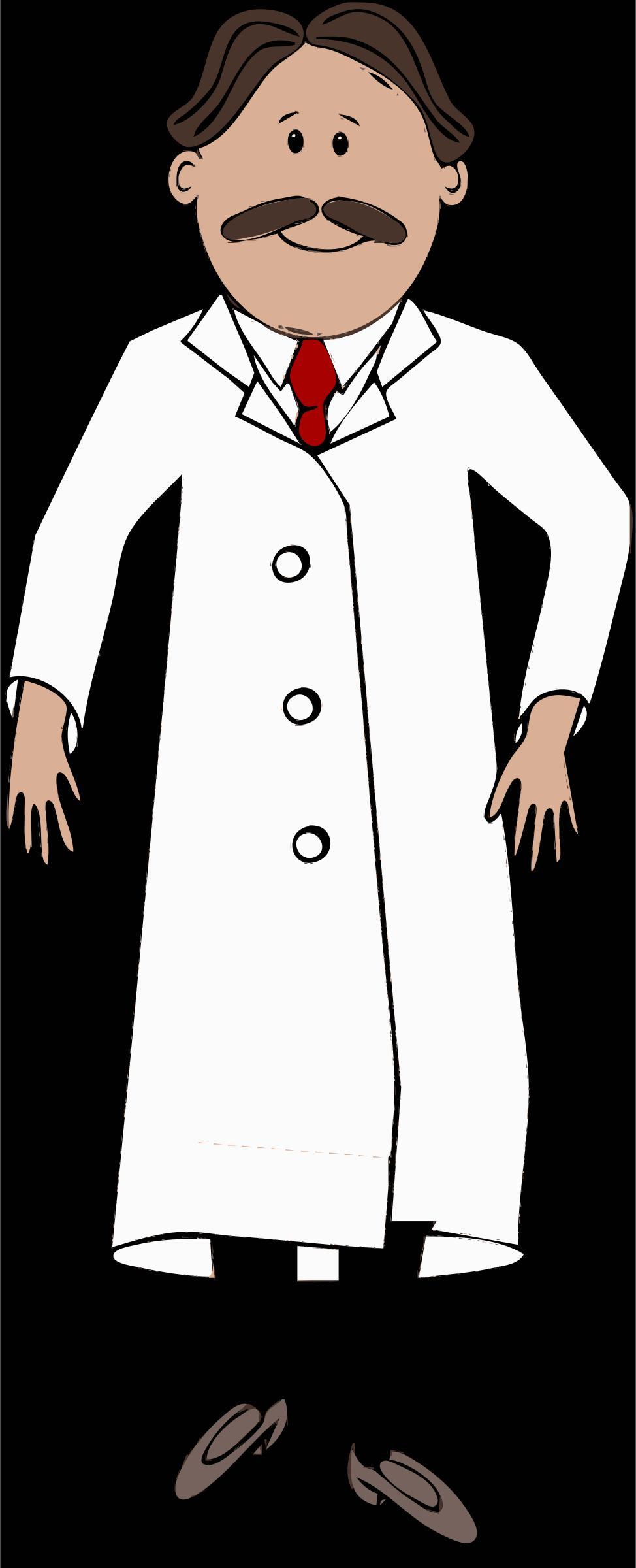 lab coat worn by scientist with mustache png transparent