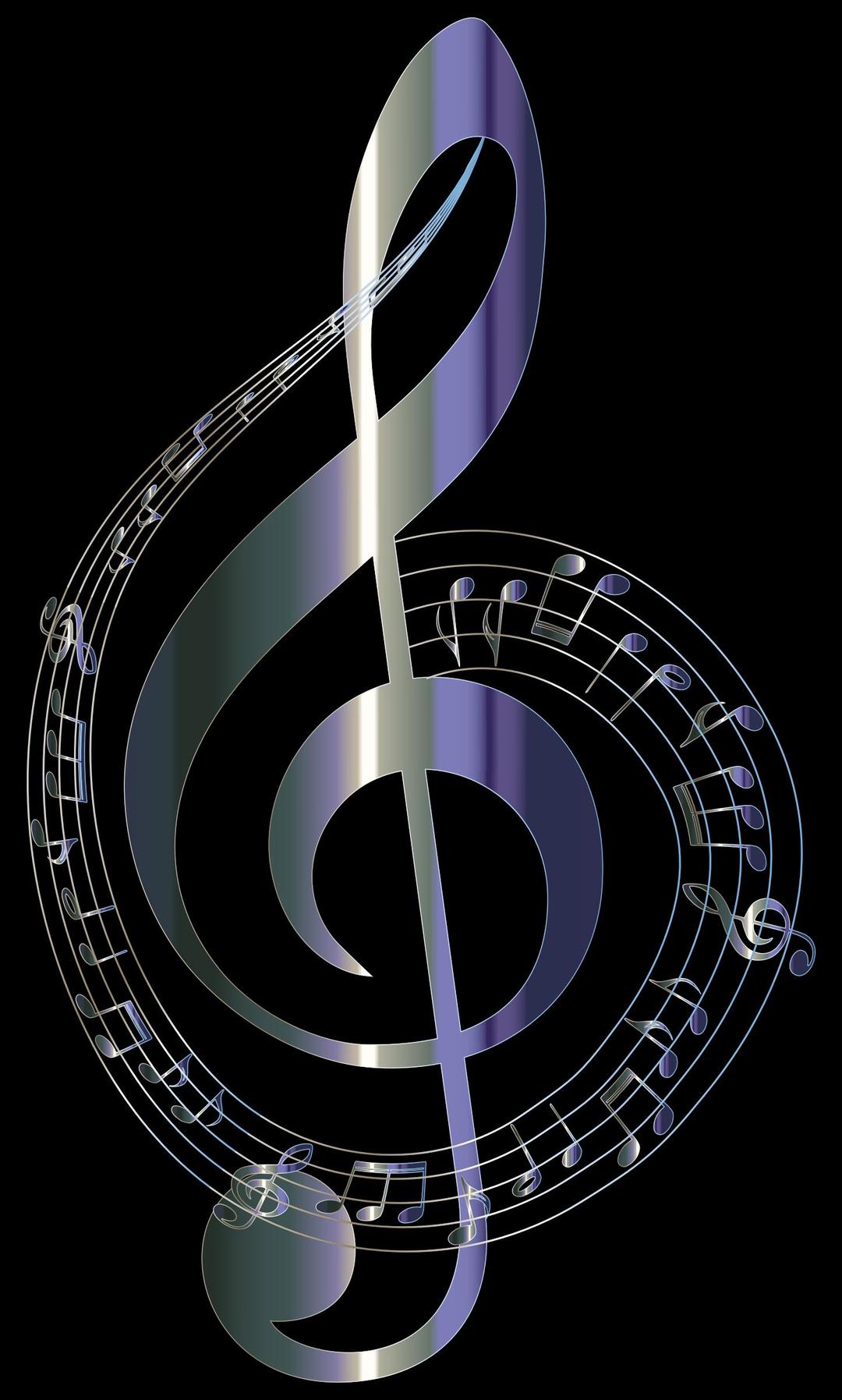 Lacquered Musical Notes Typography png transparent