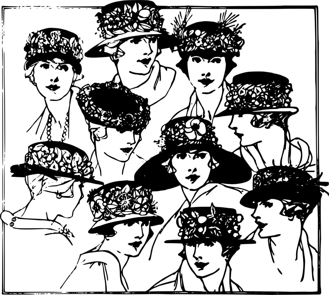 Ladies in Hats png transparent