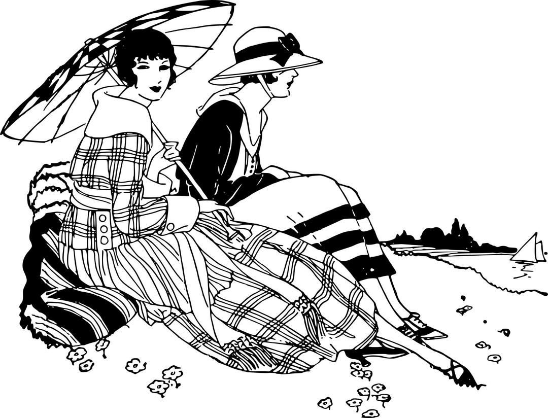 Ladies Sitting in the Sun png transparent