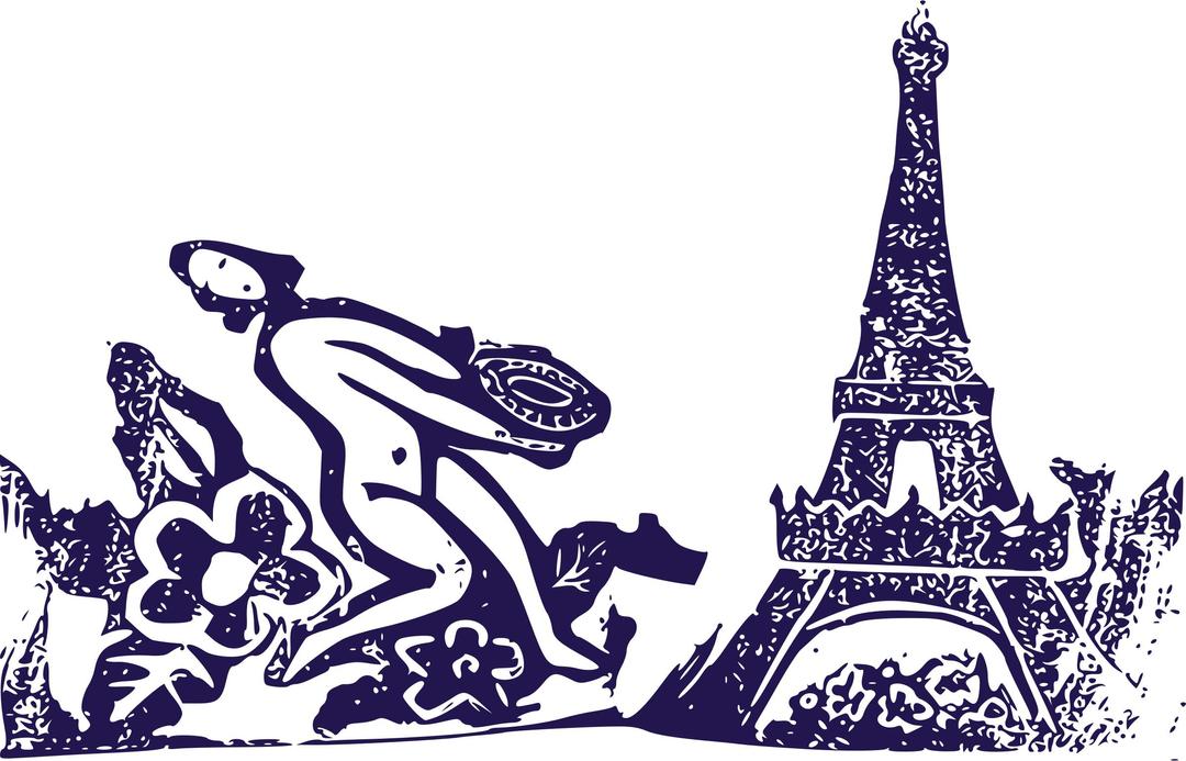 Lady and Eiffel Tower png transparent