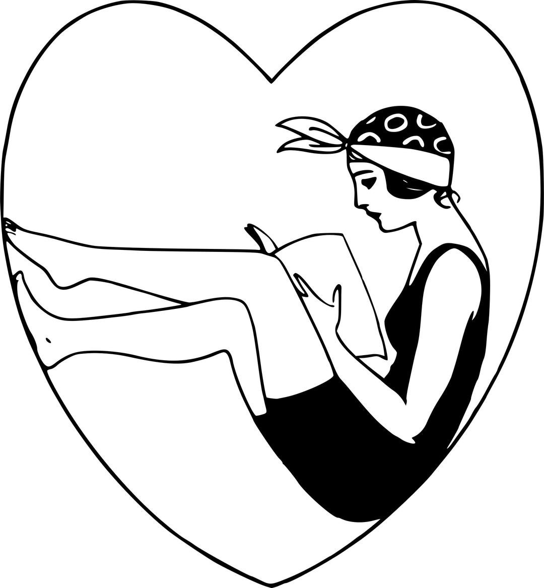 Lady in a Heart png transparent