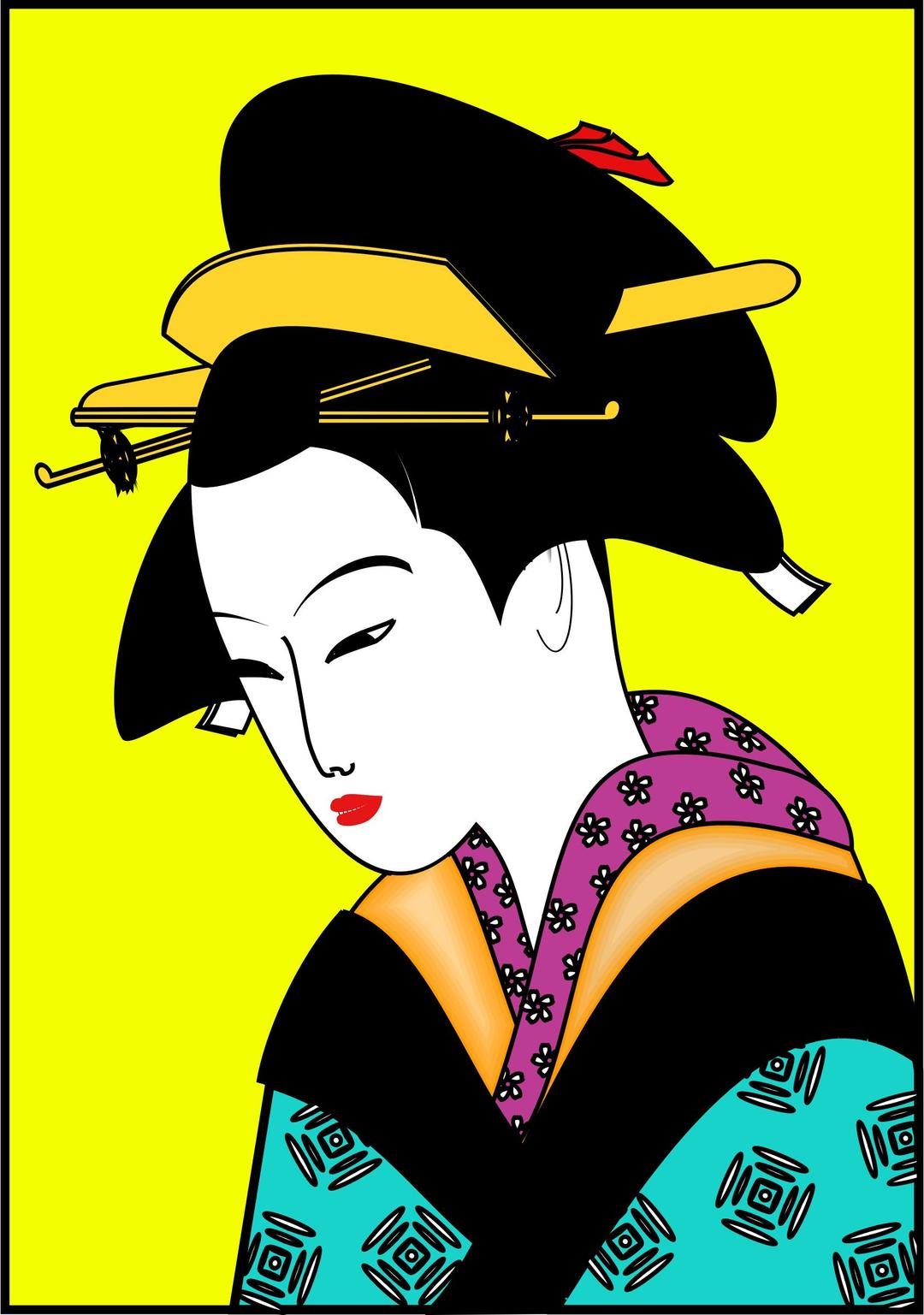 lady in a kimono png transparent