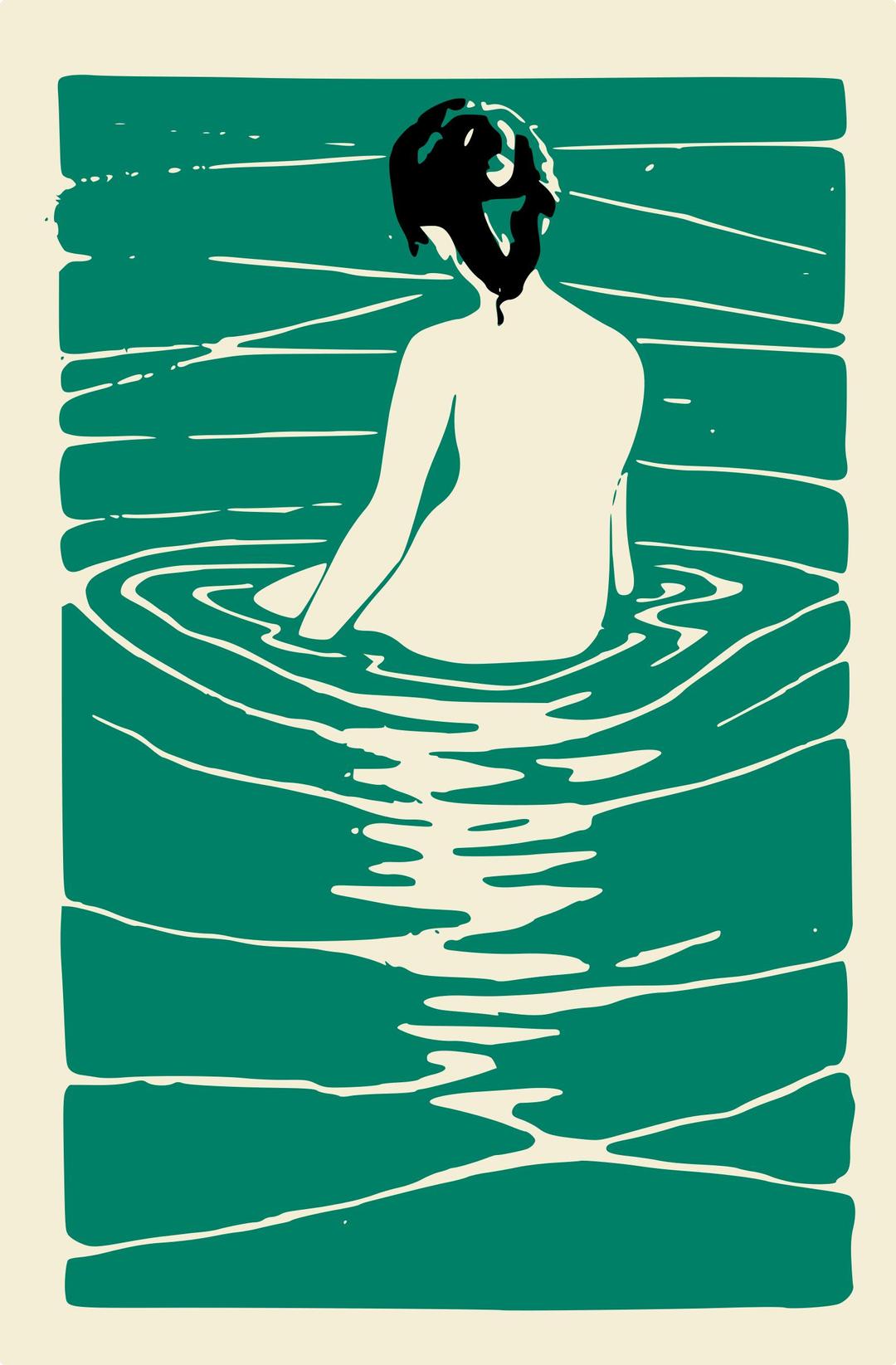 Lady in an Onsen png transparent