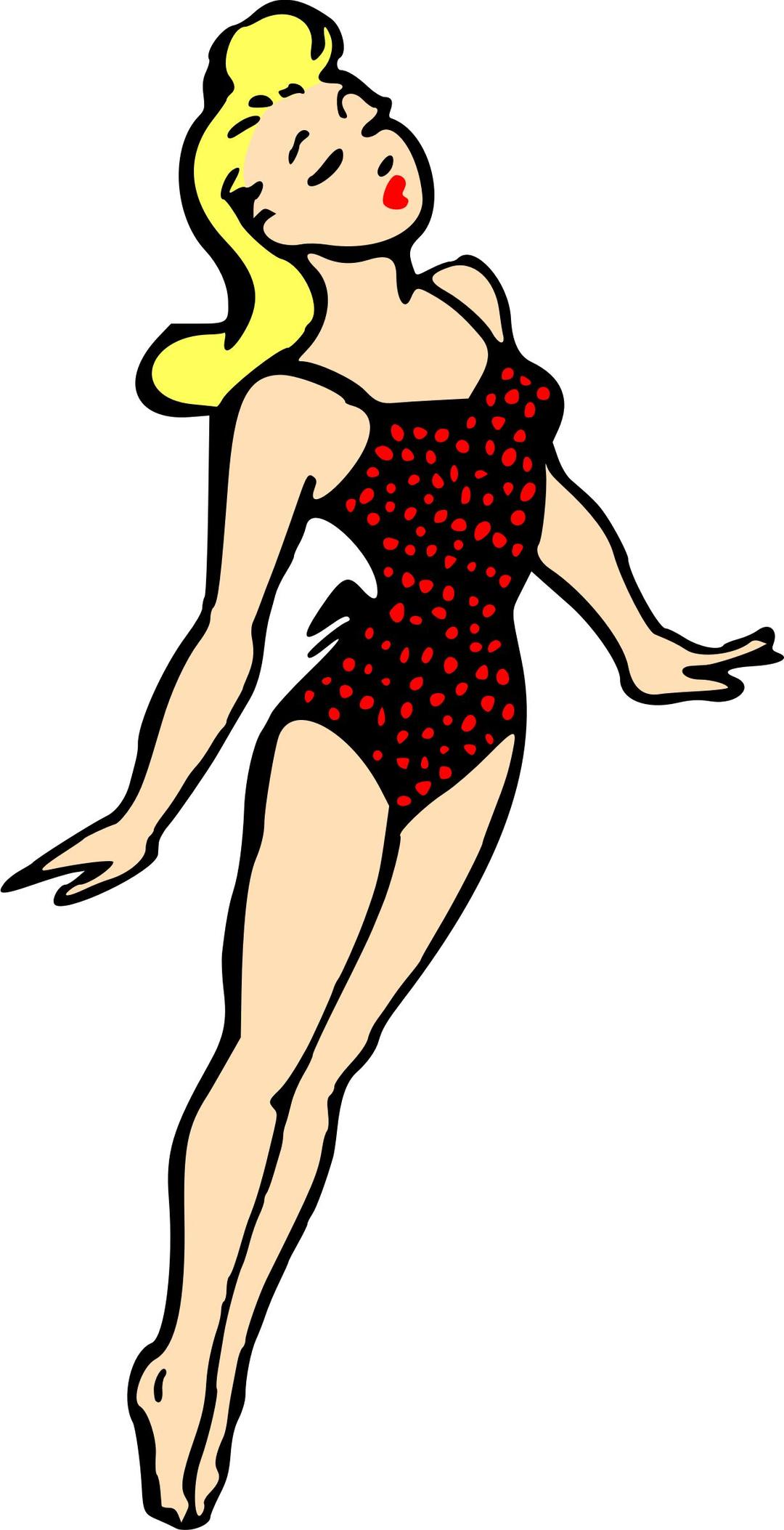 Lady in swimsuit (colour) png transparent