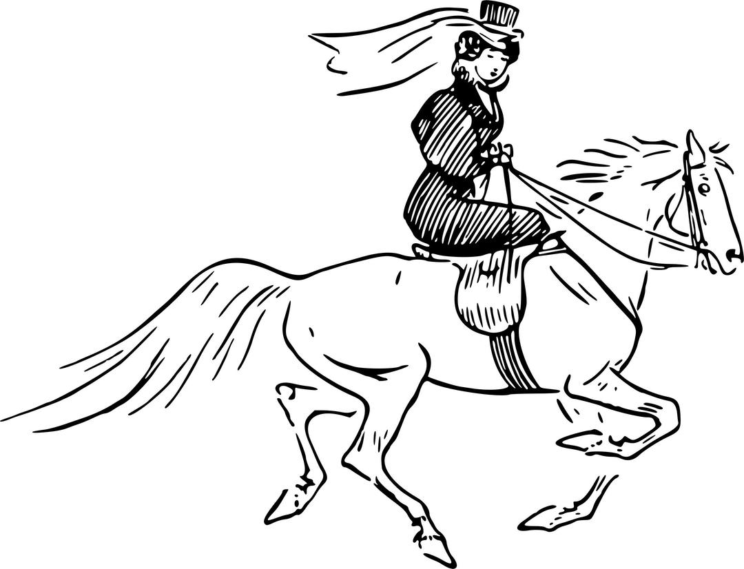 Lady on horseback png transparent