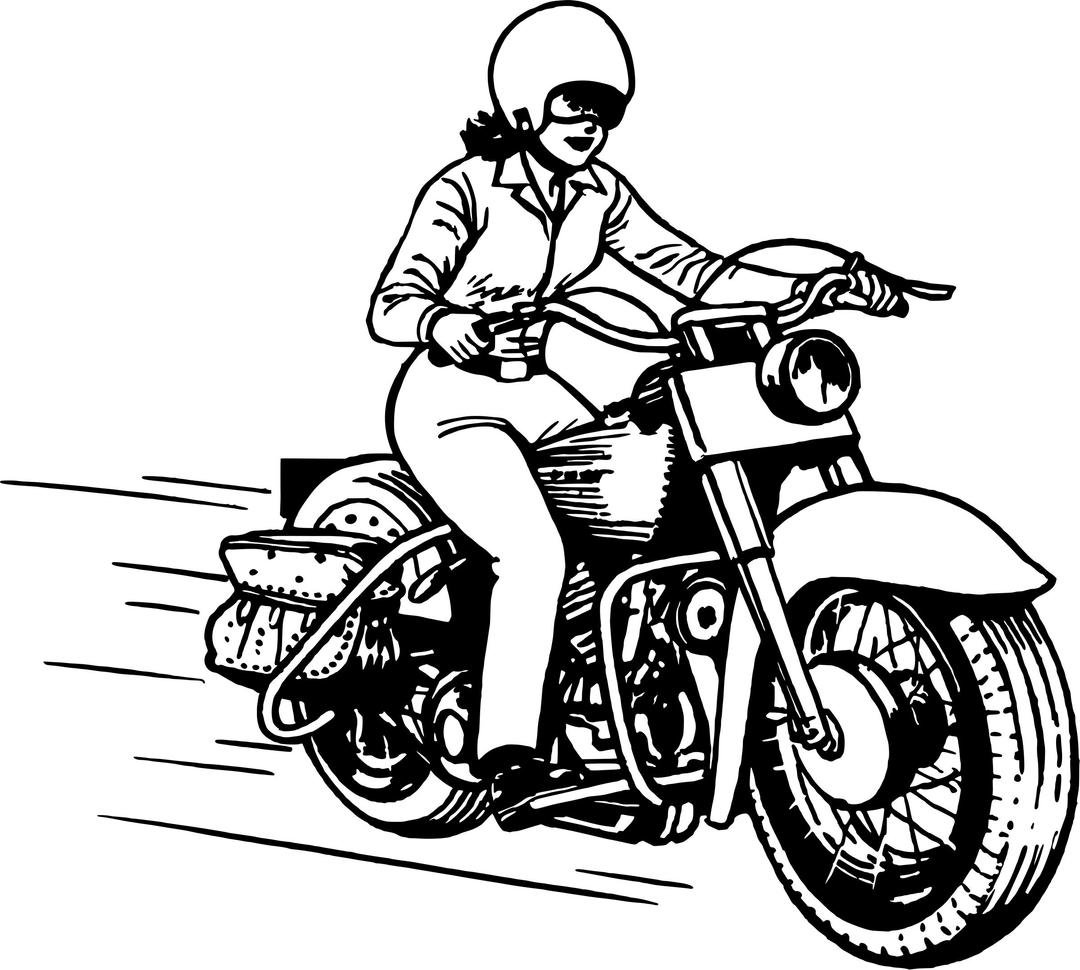 Lady on motorbike png transparent