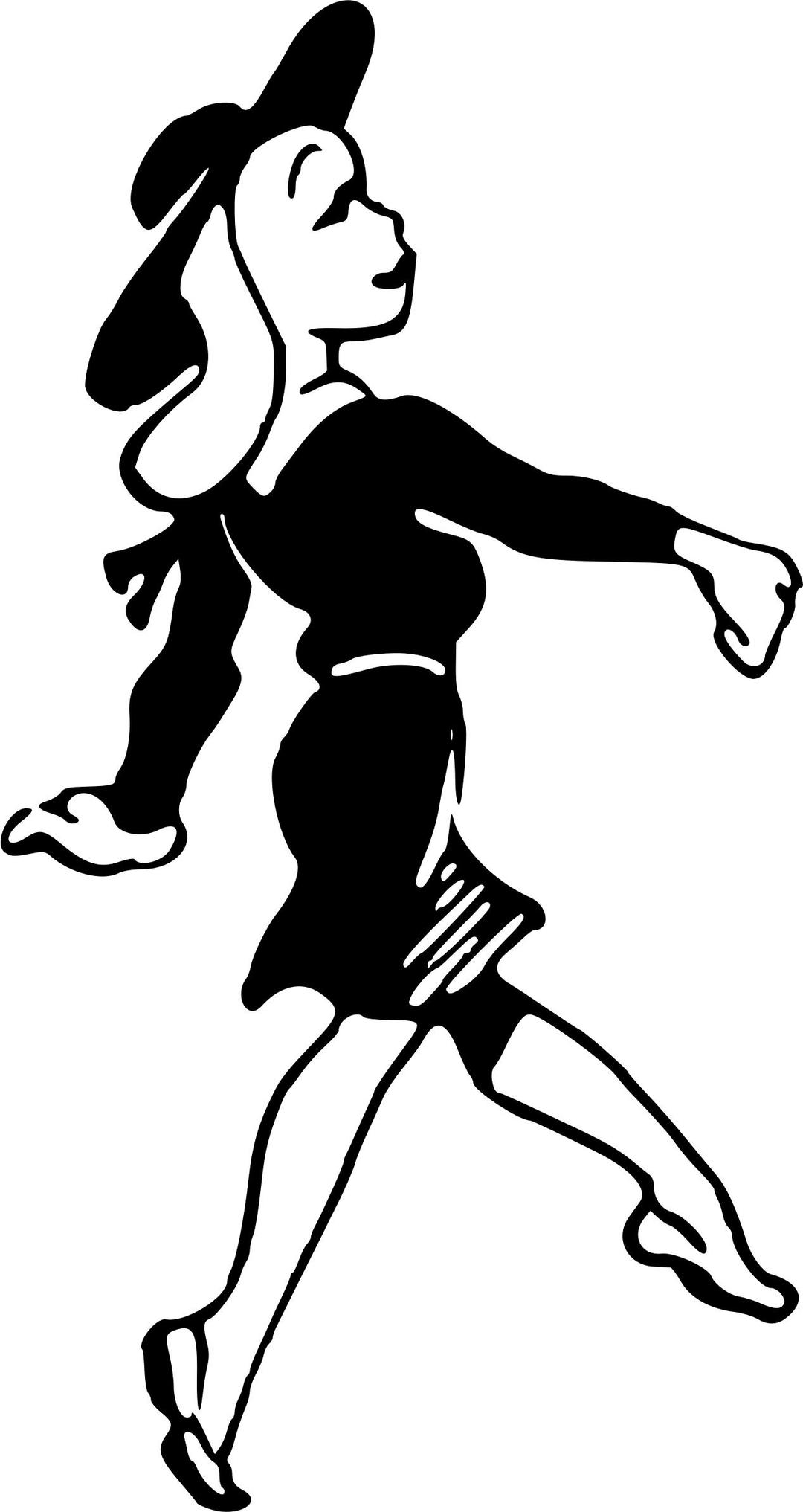 Lady skipping 2 png transparent