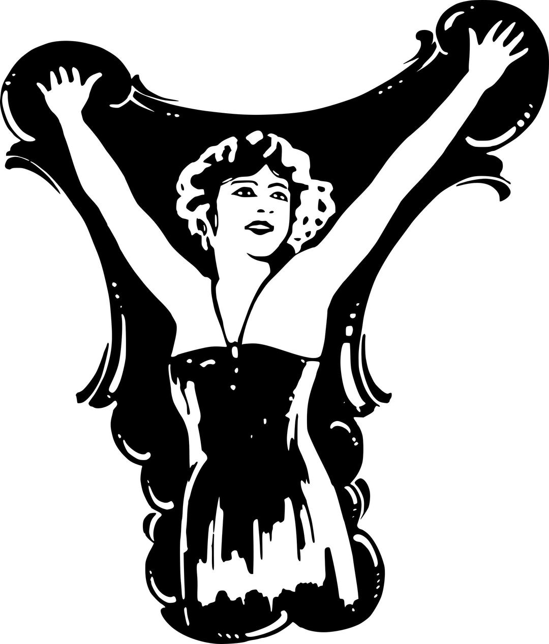 Lady with Hands Up png transparent