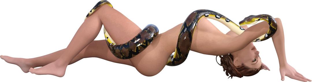 Lady with snake png transparent