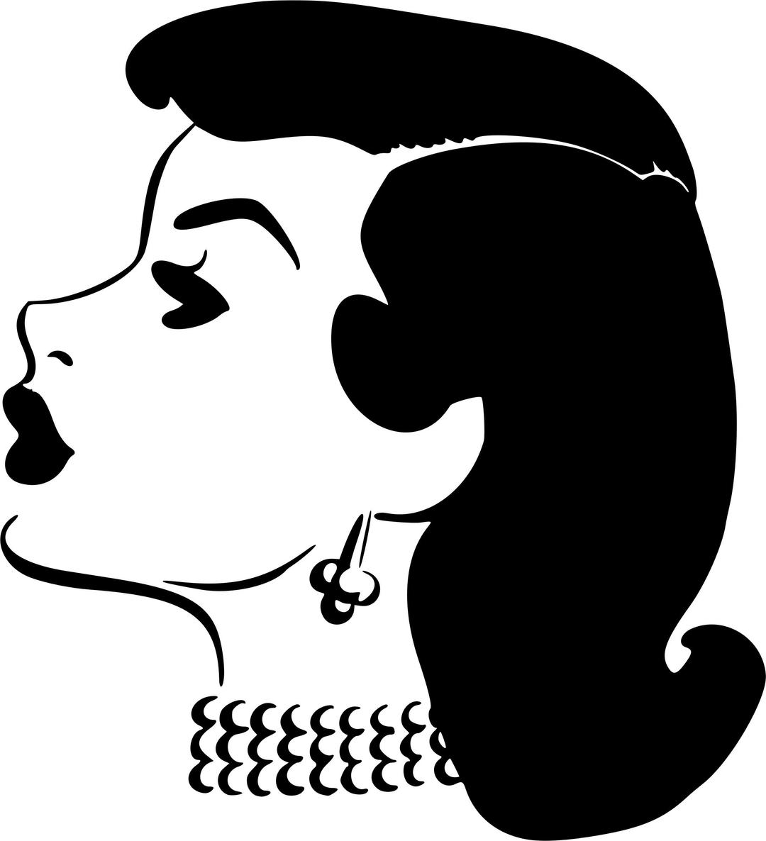 Lady's head in profile png transparent