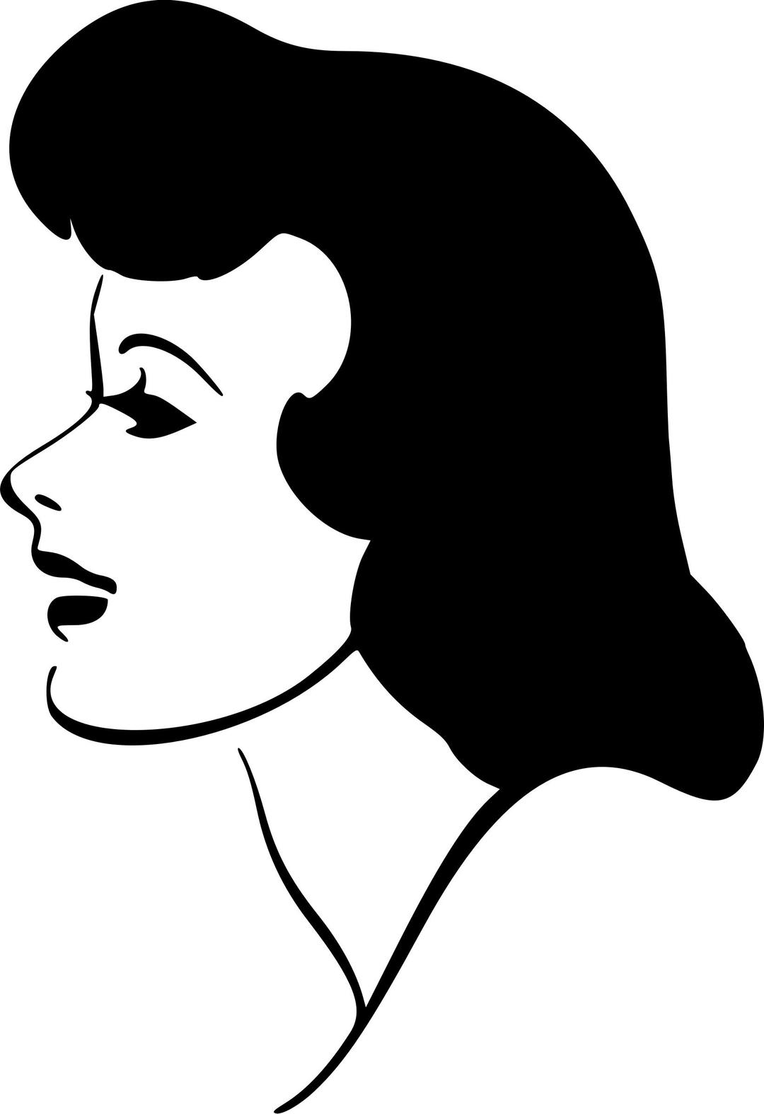 Lady's head in profile 3 png transparent