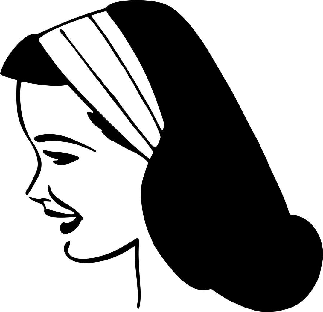 Lady's head in profile 4 png transparent