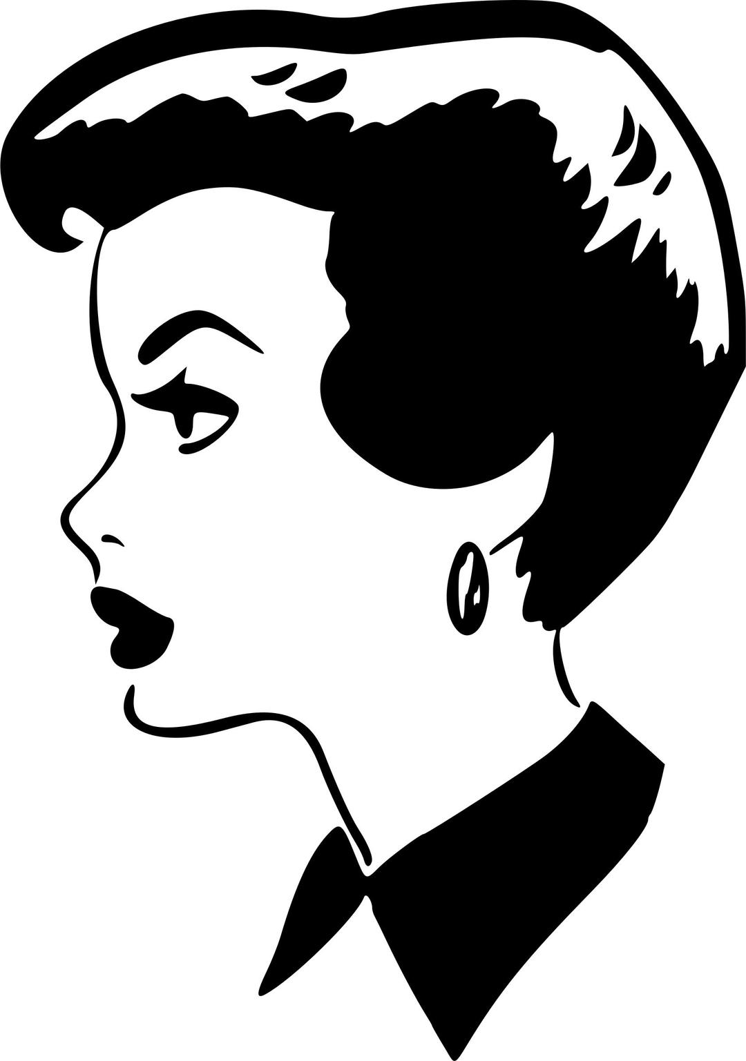 Lady's head in profile 5 png transparent