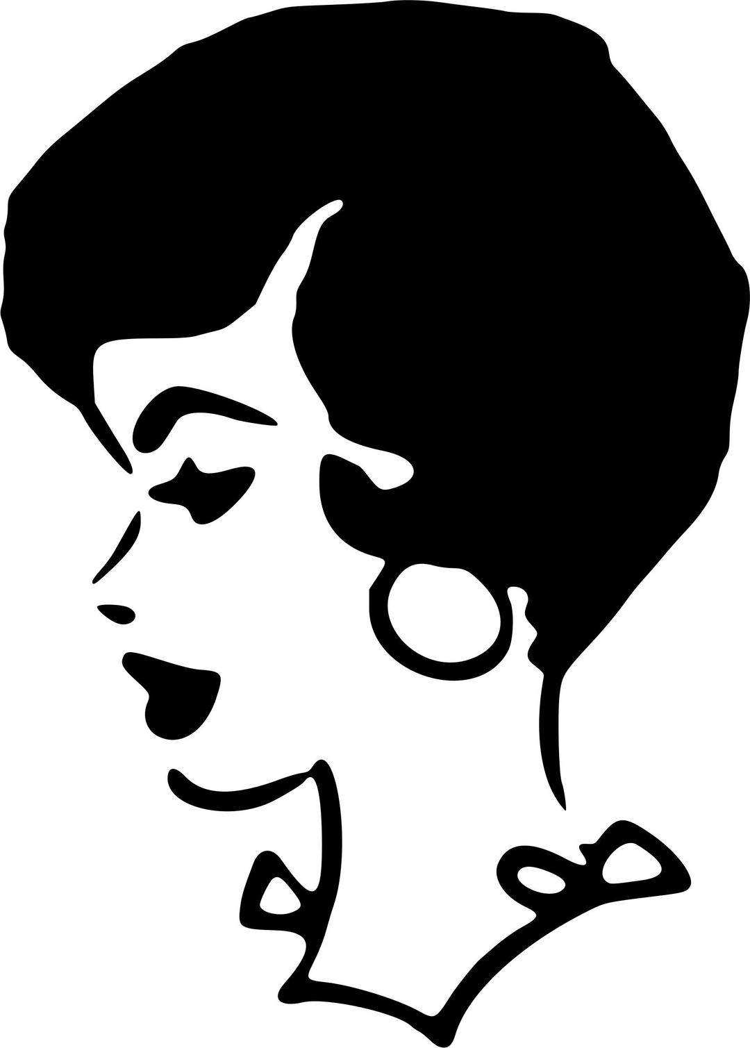 Lady's head in profile 8 png transparent