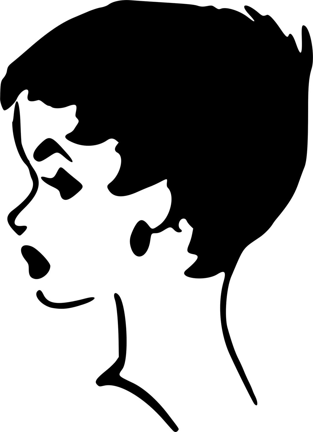 Lady's head in profile 9 png transparent
