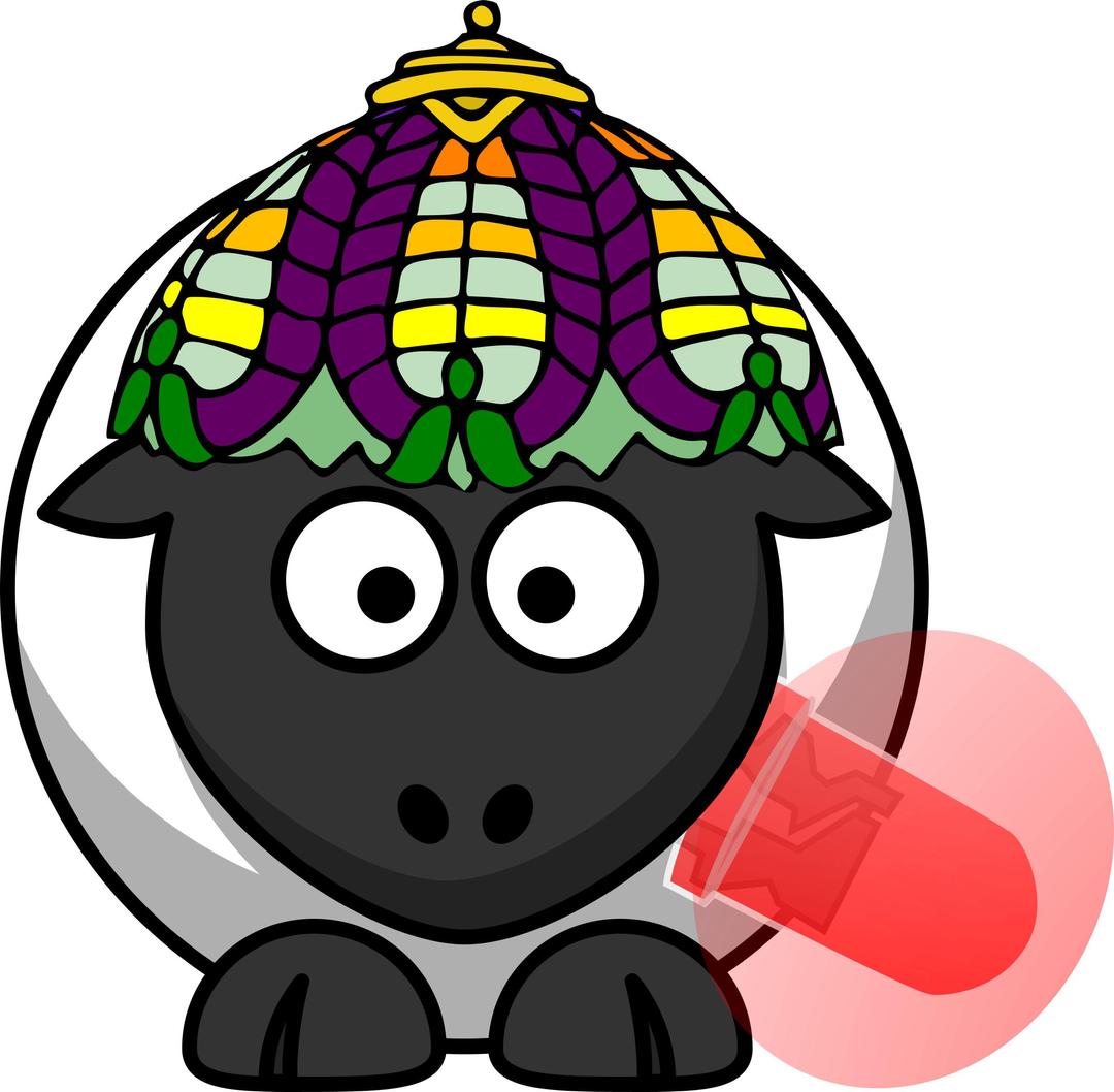 Lampshade and LED sheep  png transparent