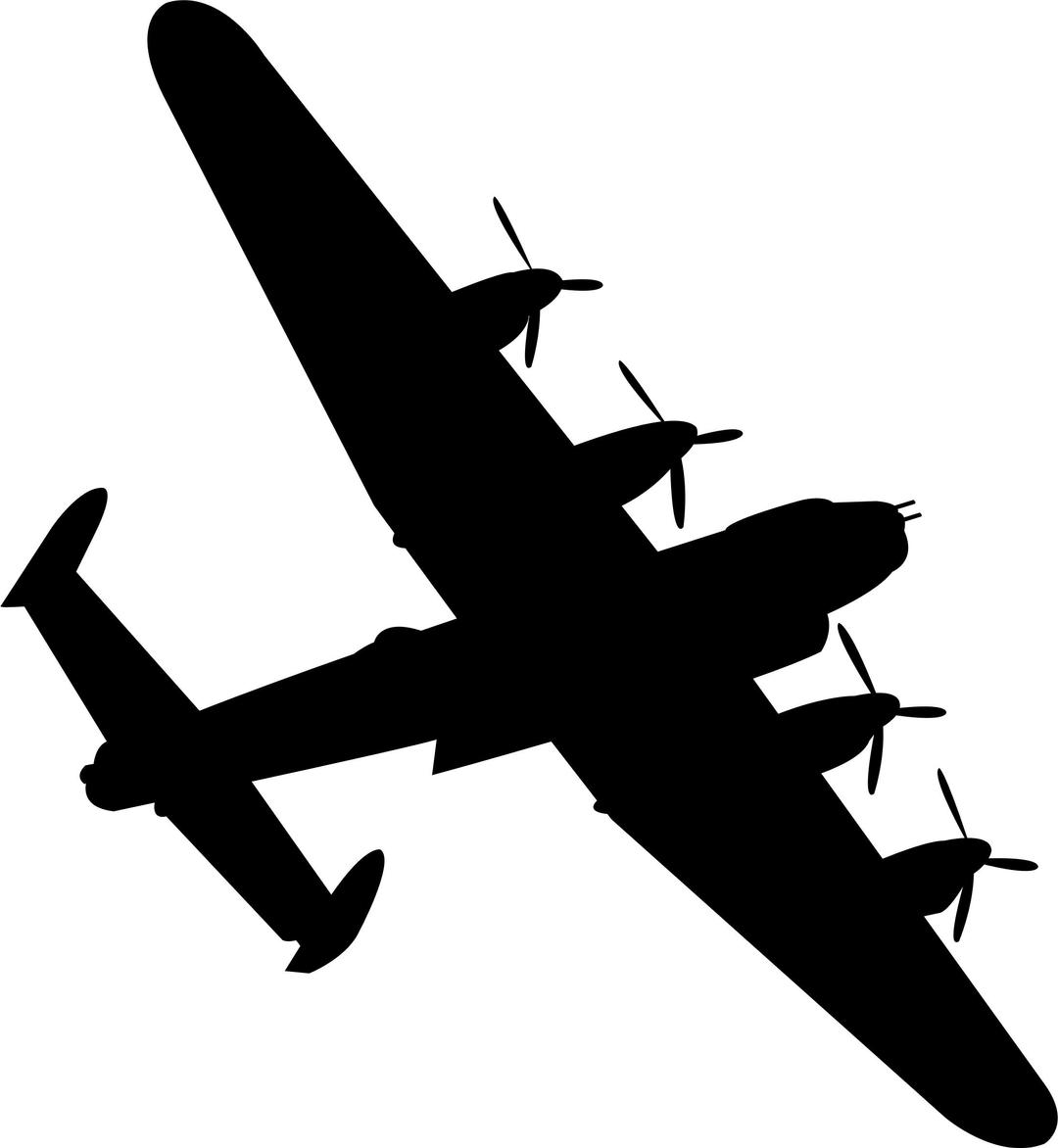 Lancaster Bomber Black Silhouette png transparent