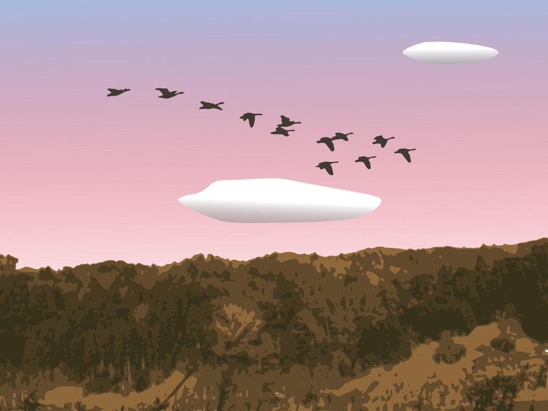 landscape with geese png transparent