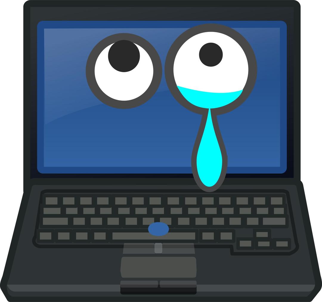 Laptop Crying Looking Up png transparent