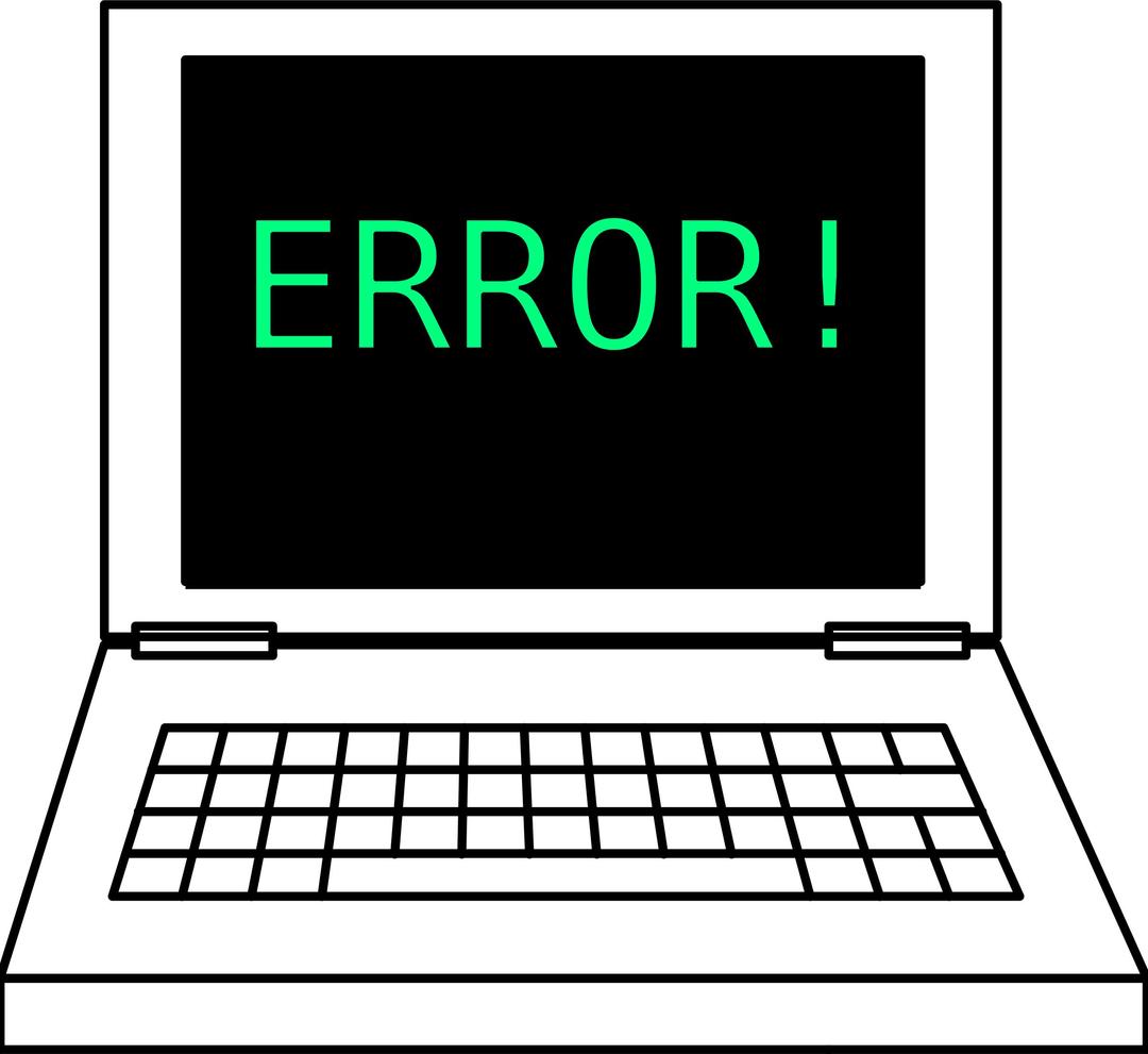 Laptop with Error png transparent