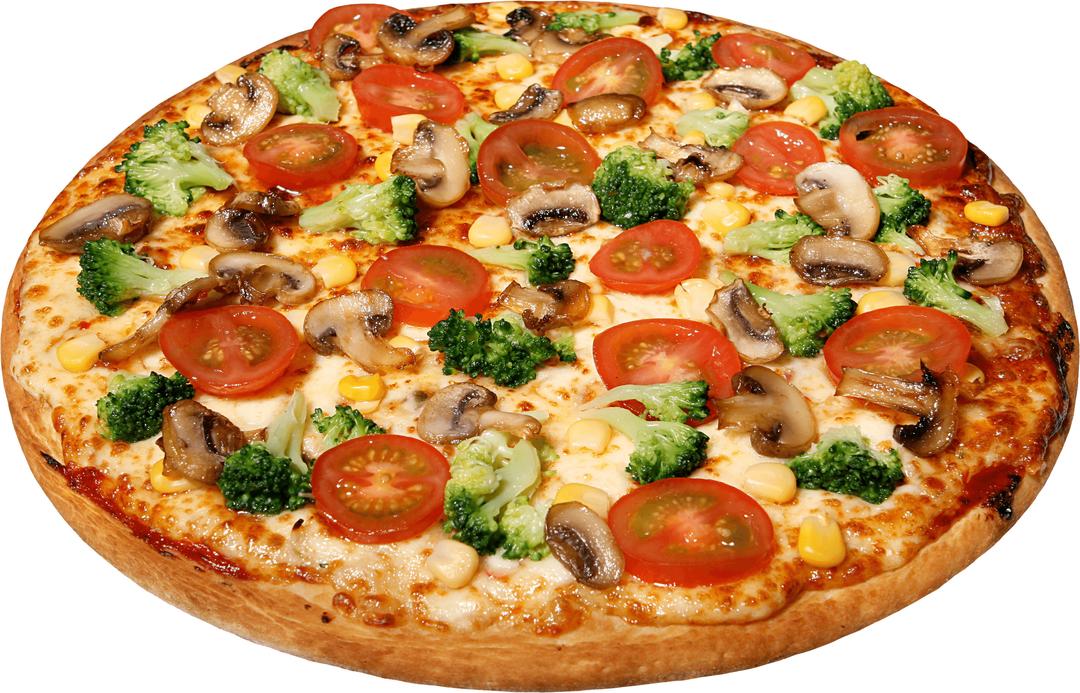 Large Pizza With Tomatoes png transparent
