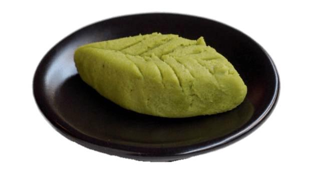 Leaf Shaped Wasabi Paste on A Plate png transparent