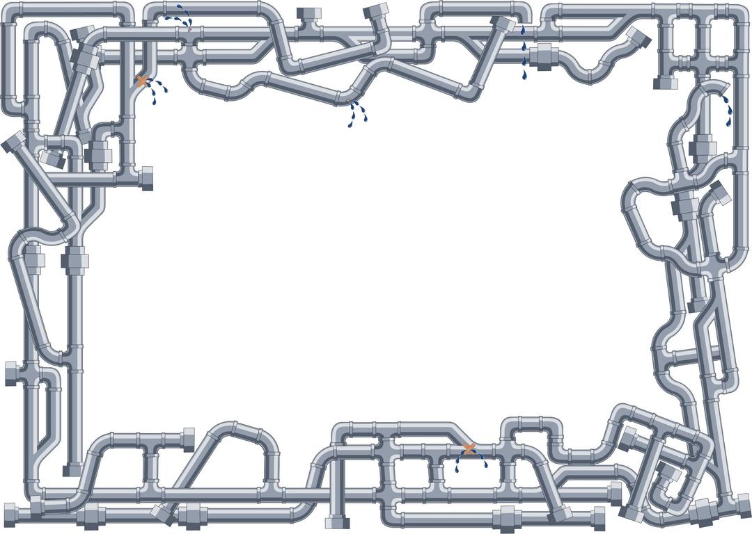 Leaky Pipe Frame - A4 png transparent
