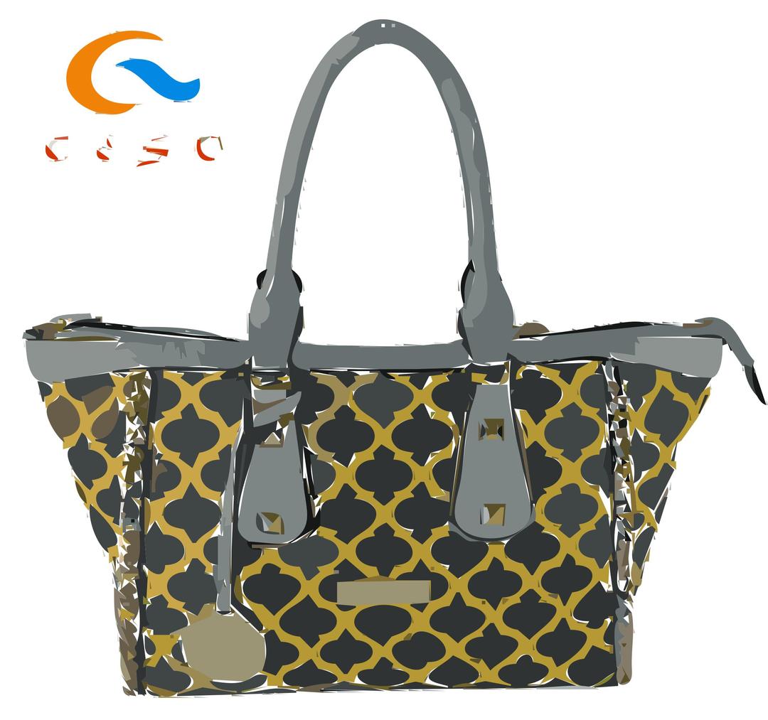 Leather Patterned Bag with Logo png transparent