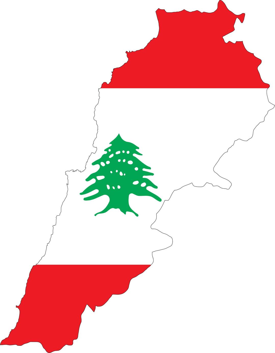 Lebanon Map Flag With Stroke png transparent