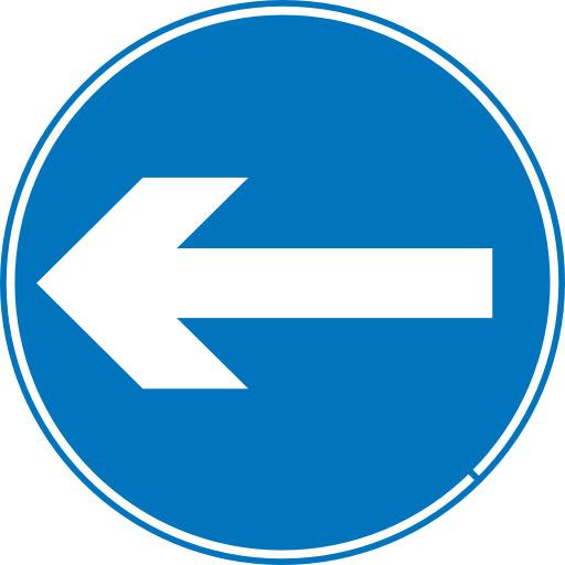 Left Turn Traffic Sign png transparent