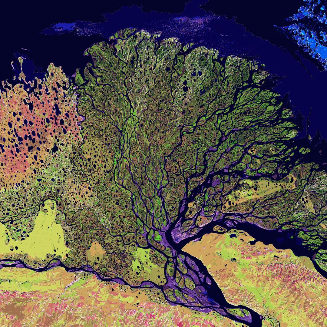 Lena River Delta - Landsat 2000 png transparent