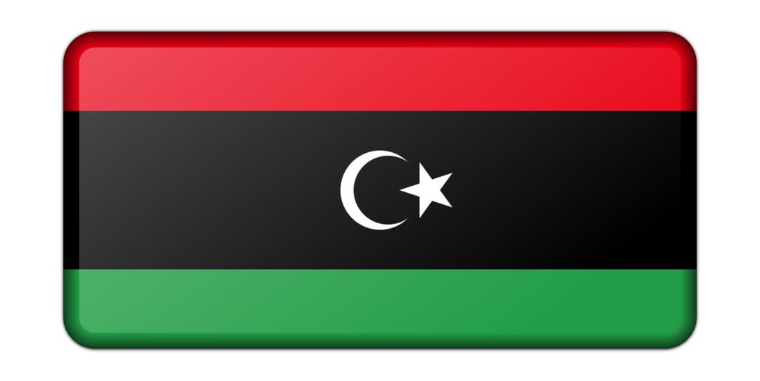 Libya flag (bevelled) png transparent