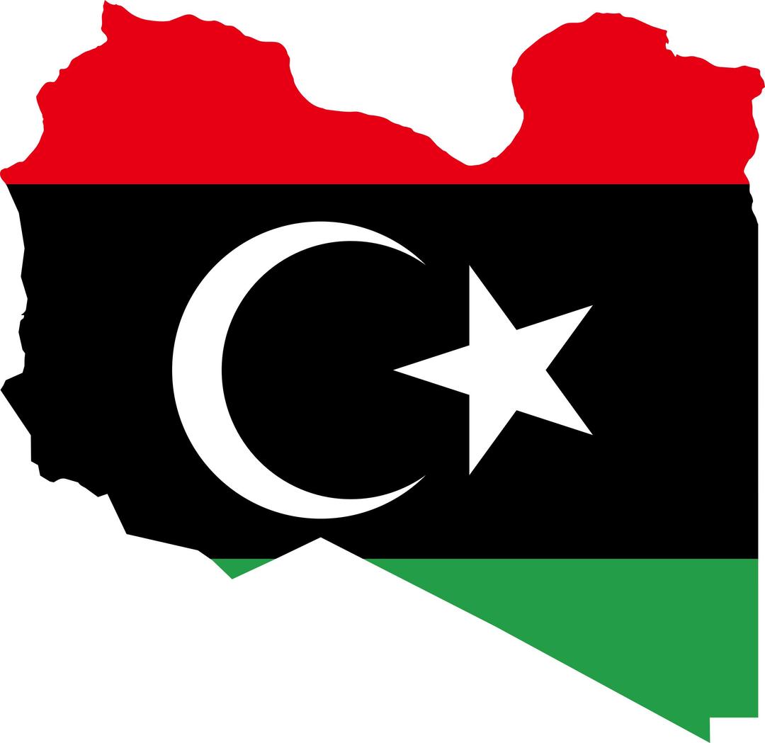 Libya Flag Map png transparent