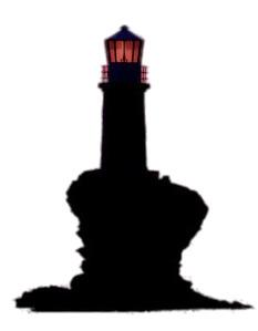 Lighthouse on Rock Silhouette png transparent