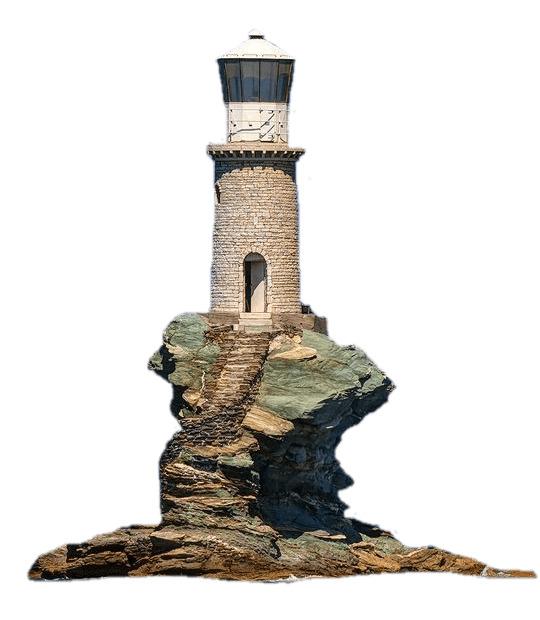 Lighthouse on Rock png transparent