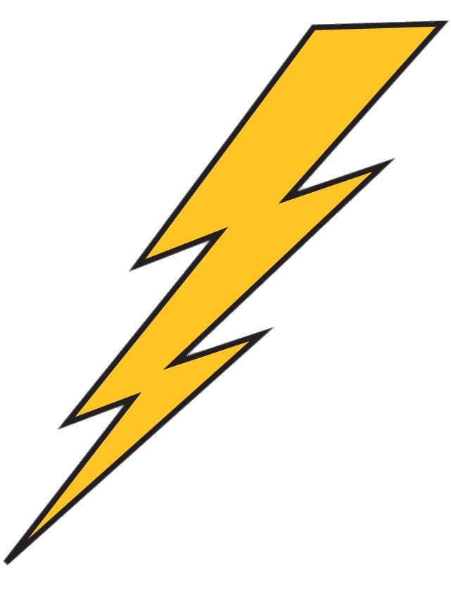 Lightning Bolt Yellow With Black Outline png transparent