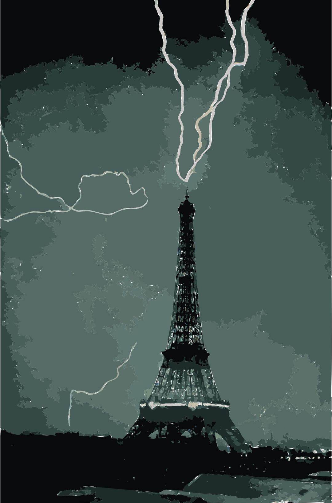 Lightning striking the Eiffel Tower - NOAA png transparent