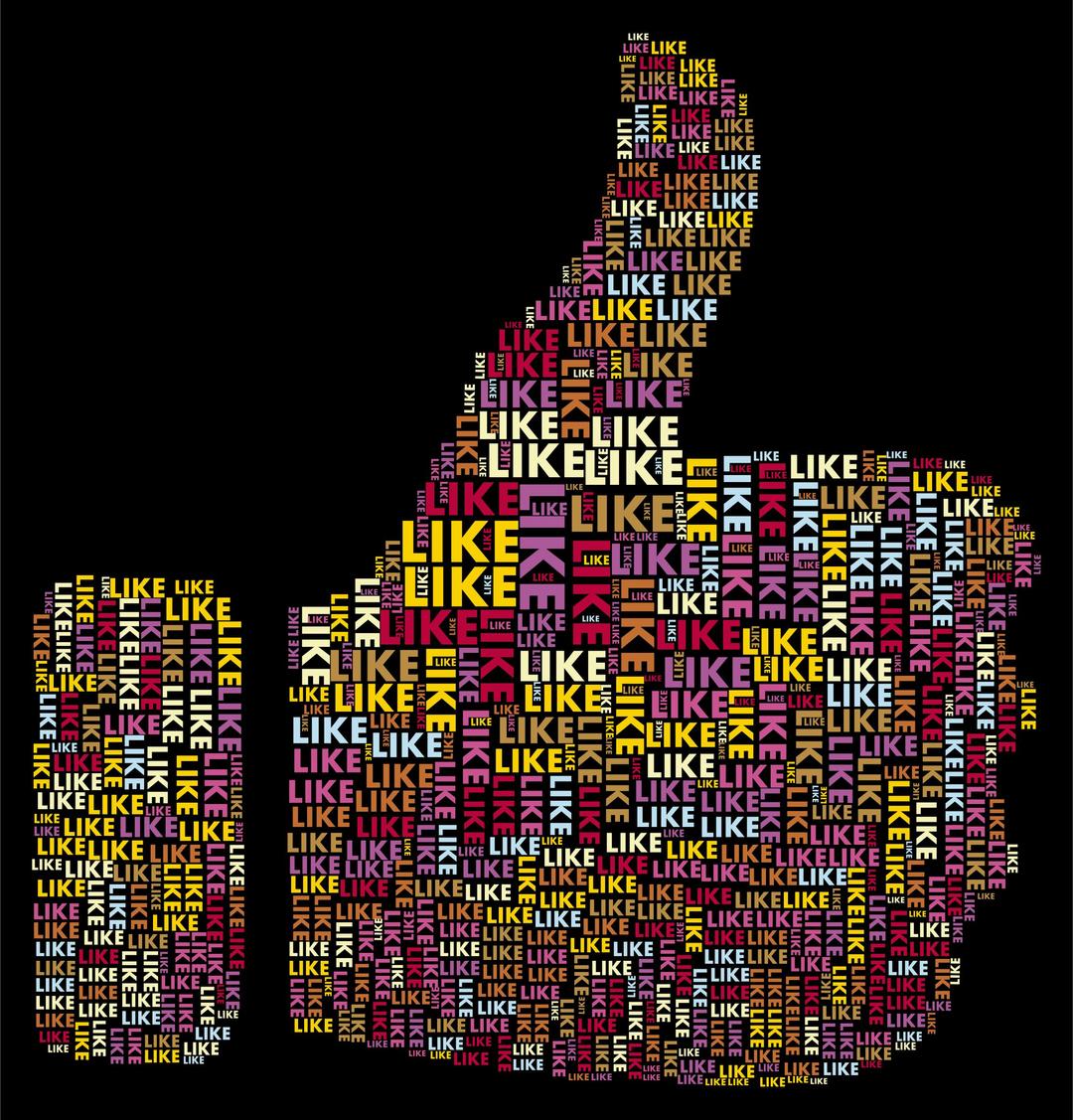 Like Thumbs Up Word Cloud png transparent