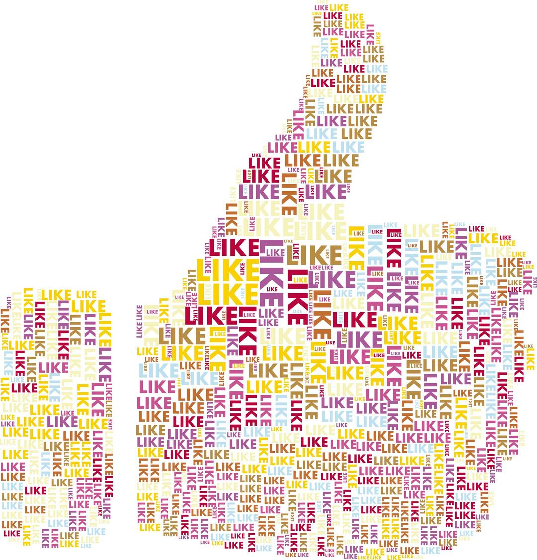 Like Thumbs Up Word Cloud No Background png transparent